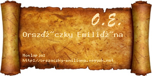 Orszáczky Emiliána névjegykártya